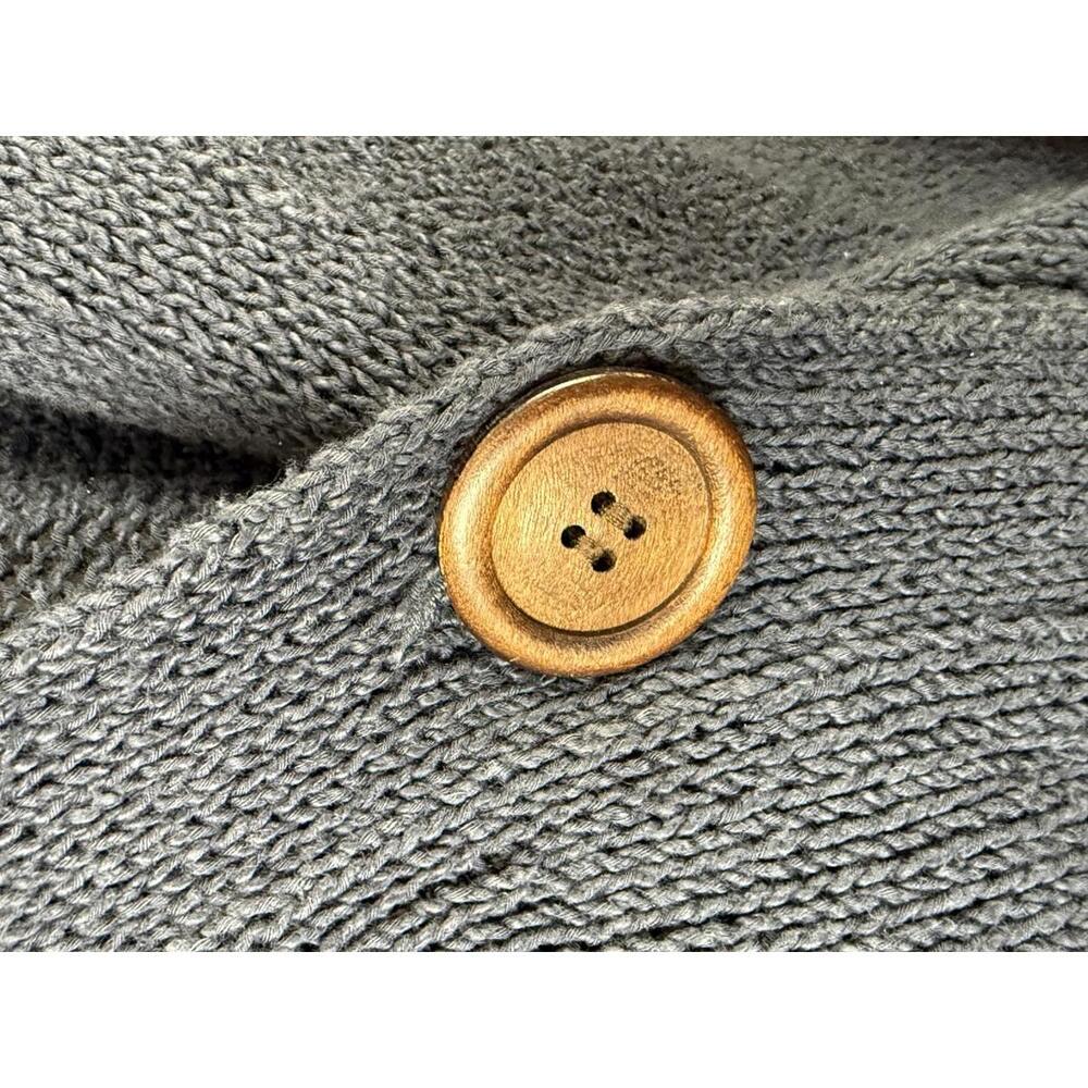 J.Crew Navy 100% Cotton Ribbed Wooden Button Cardigan - Size - Small - Picture 5 of 6